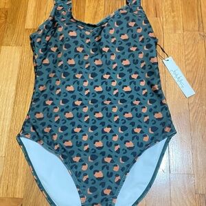 Nicole Miller One Piece in Black and Orange Leopard Print